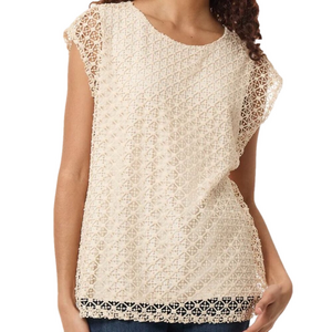 Jones New York Cream Lace Blouse
